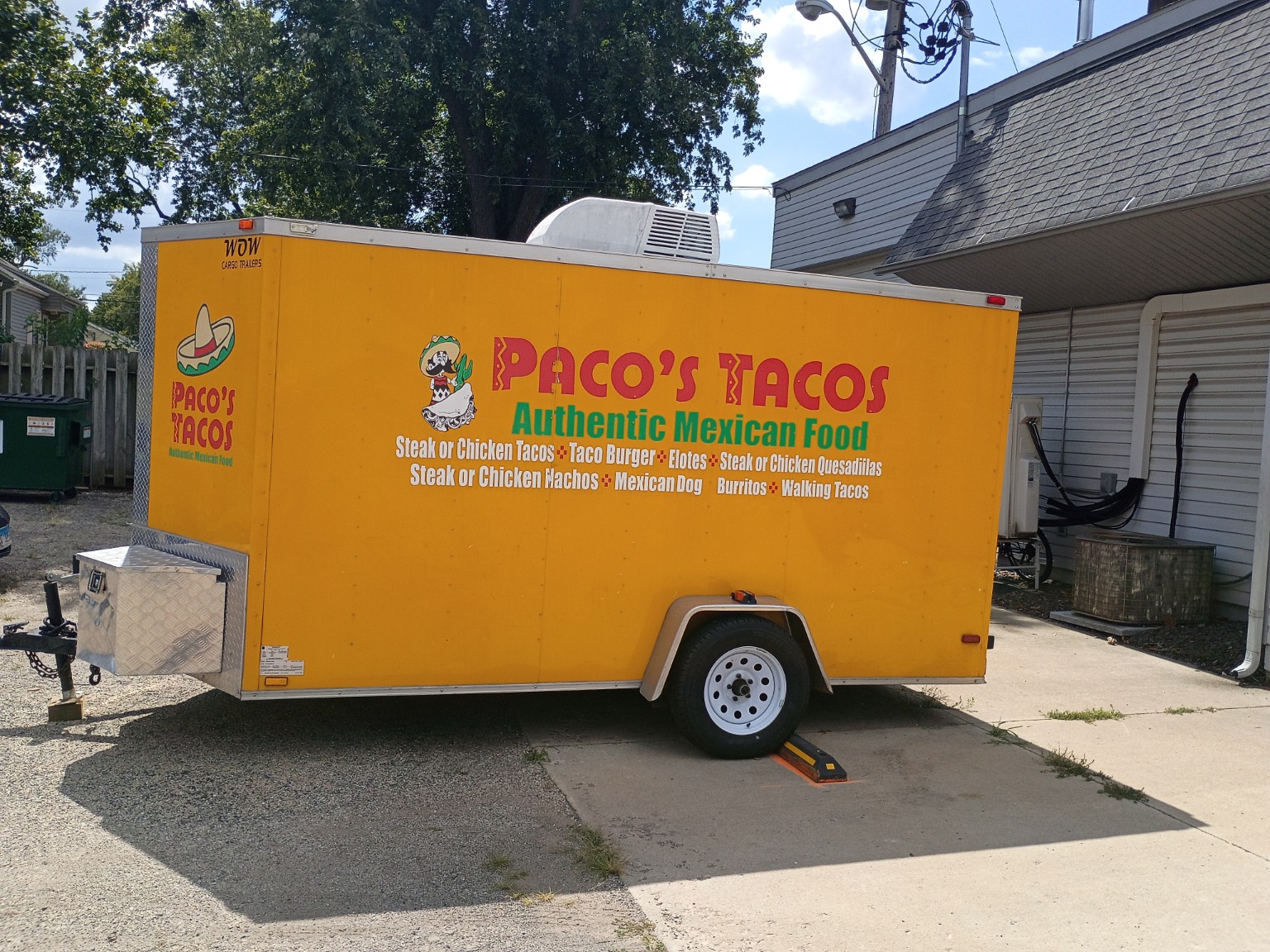 The original bright yellow Paco's Tacos food trailer